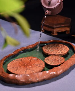 Khay trà lá sen lớn cao cấp